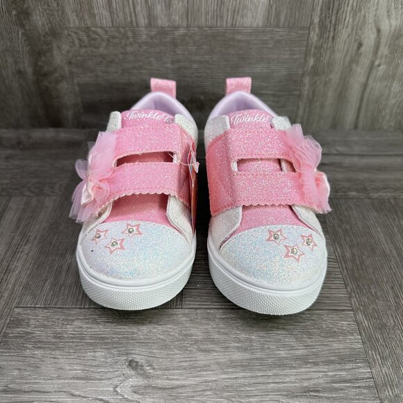 Skechers Twinkle Toddler size 10 White Pink Double Strap Shoes - Picture 4 of 8